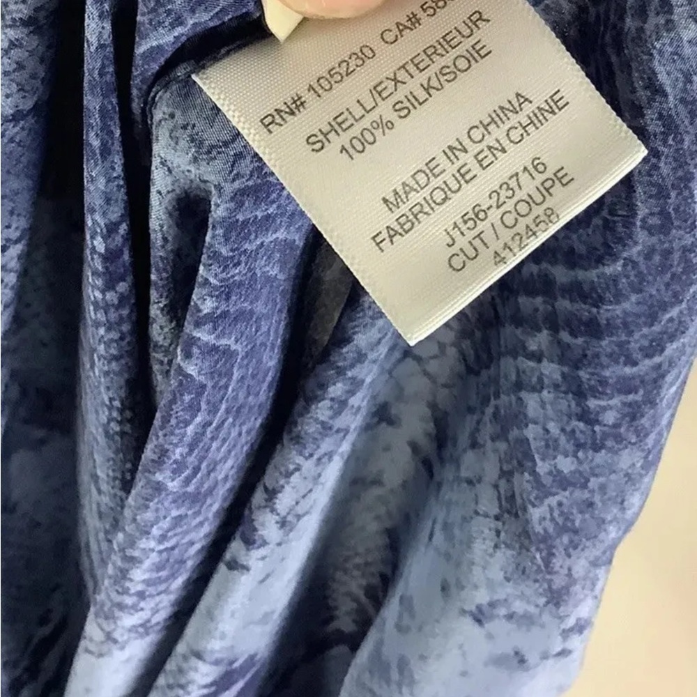 Joie Sz Xs 100% Silk Python Print Popover Blouse … - image 6